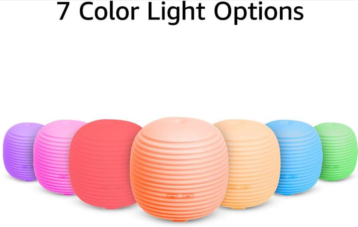 Amazon Basics Diffuseur d’huiles essentielles d’aromathérapie à ultrasons Veilleuse 7 couleurs 100 ml