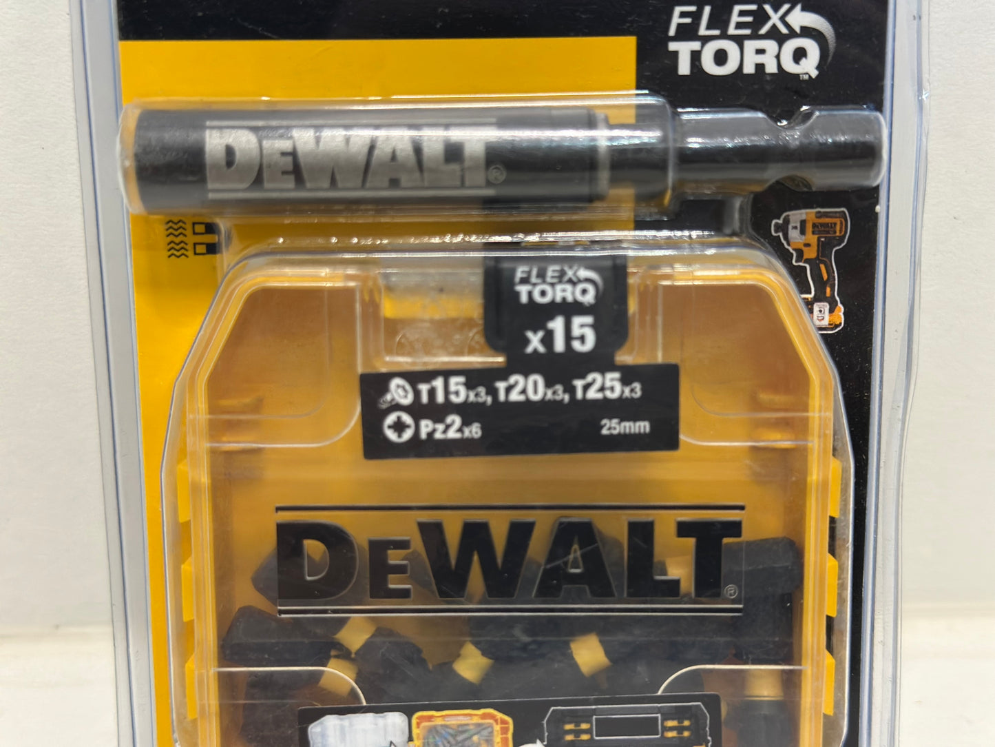 DEWALT DT70522T-QZ Petite Boîte d'embouts Impact Torsion - PZ2 x6, T15 x3, T20 x3, T25 x3 - Pour Perceuse-Visseuse