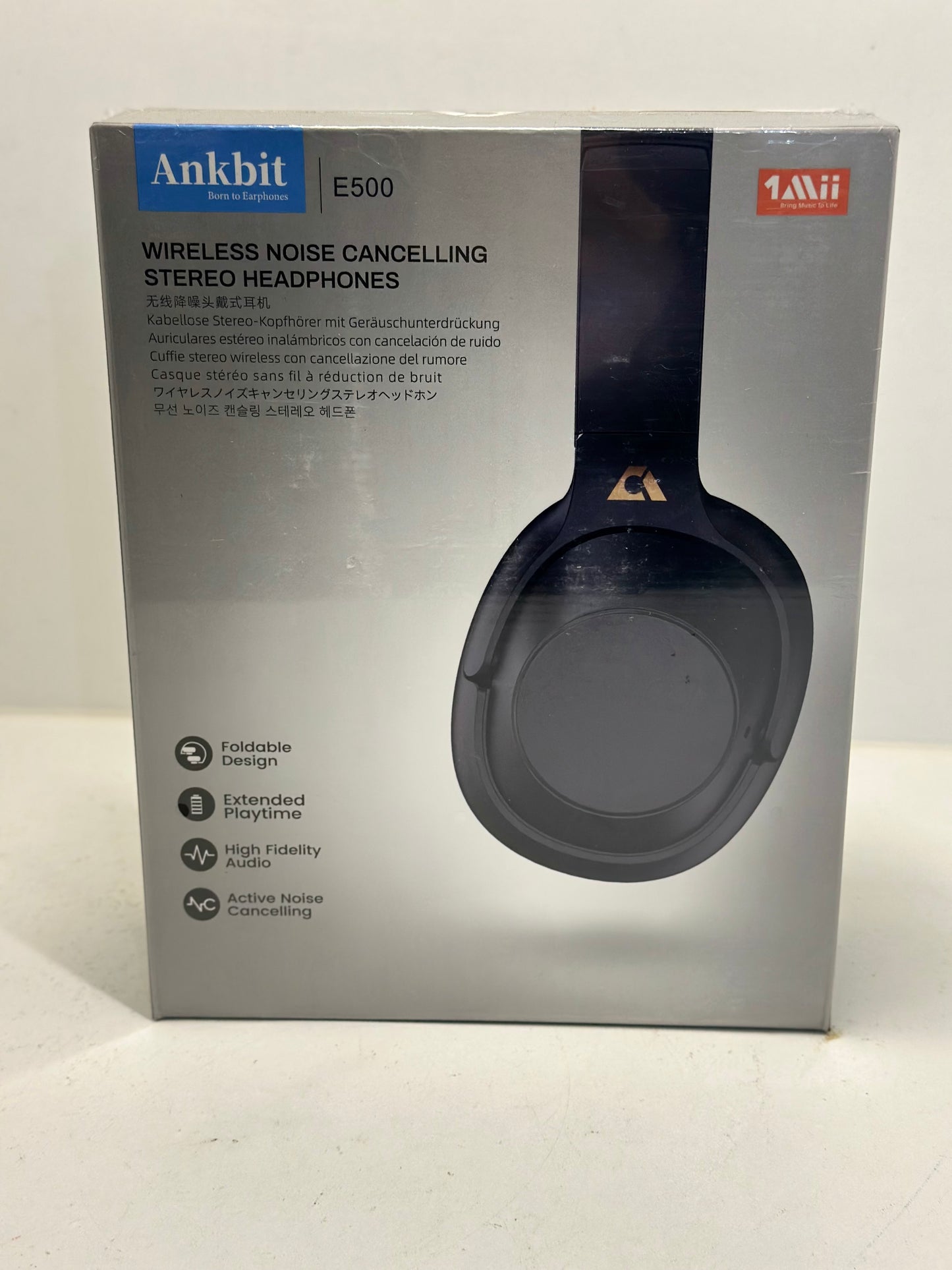Ankbit E600Pro Casque Bluetooth avec aptX Low Latency & HD, réduction du bruit hybride, casque sans fil avec microphone, audio haute définition, 80 heures de lecture pour téléphone portable, PC, TV