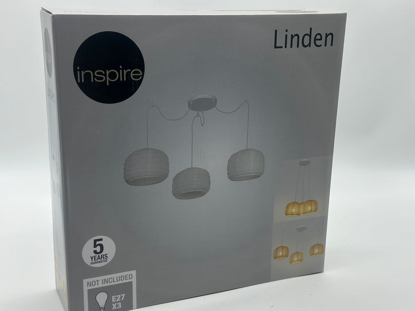 Suspension Linden, acier, beige, Diam.60 cm INSPIRE, E27 neuf