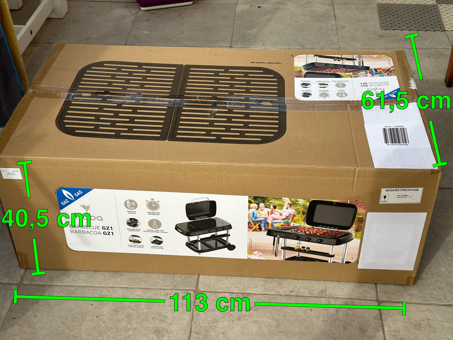 Barbecue XL à Gaz sur Chariot 3 feux avec Thermomètre Intégré HYBA neuf