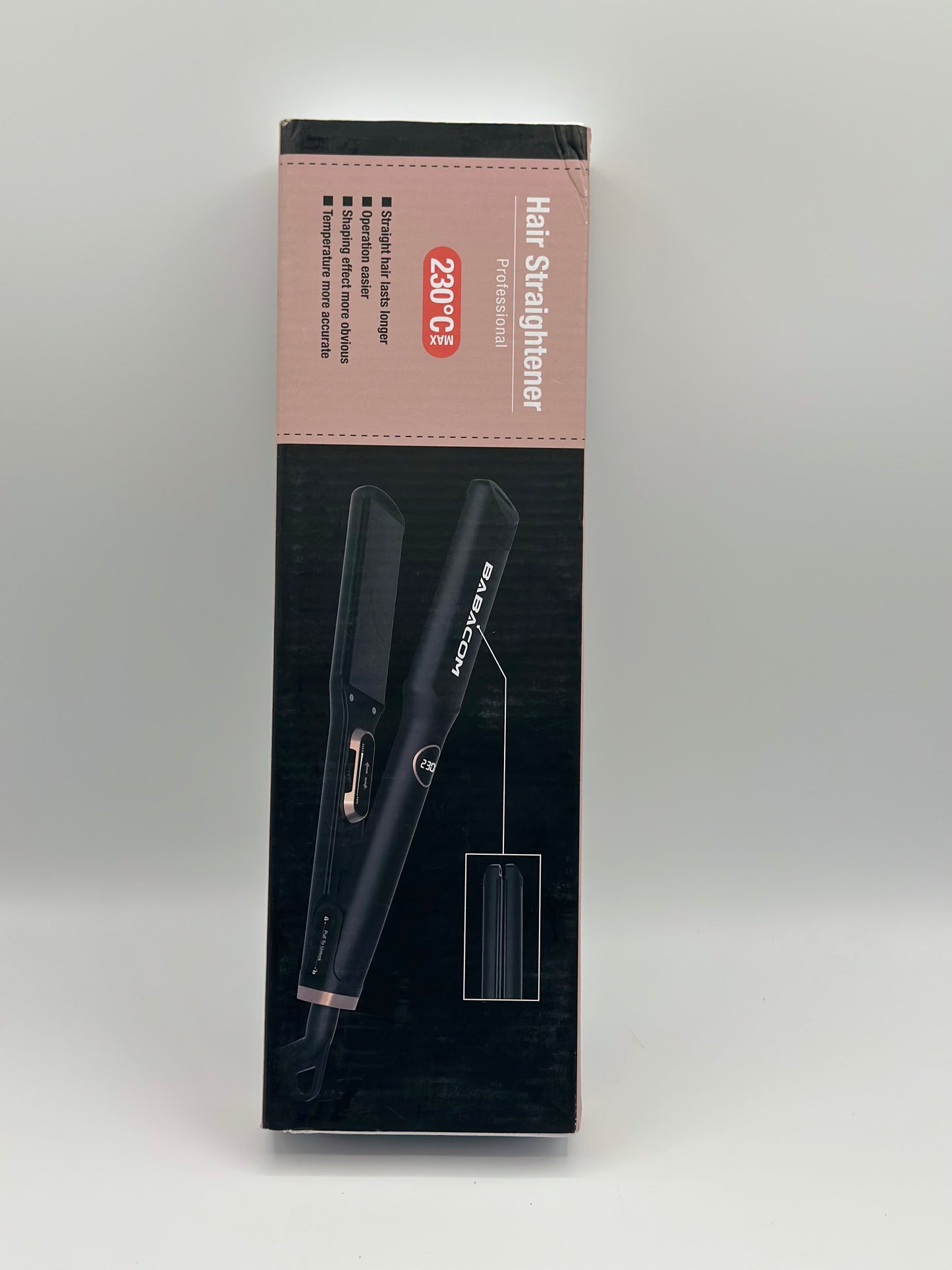 Lisseur Cheveux, Fer a Lisser 1.5" Large Plate Température Librement Réglable 130℃-230℃ avec Digital LCD, 3D Titanium Plaques A74