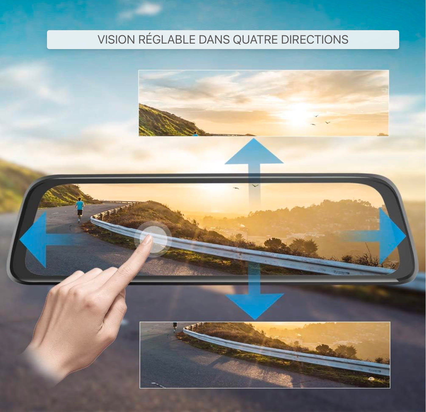 AWESAFE Rétroviseur Dashcam 1080P 10 pouces Caméra de voiture avant et arrière avec 170 degrés grand angle WDR Vision nocturne Enregistrement en boucle Capteur G Détection de mouvement Mode de stationnement