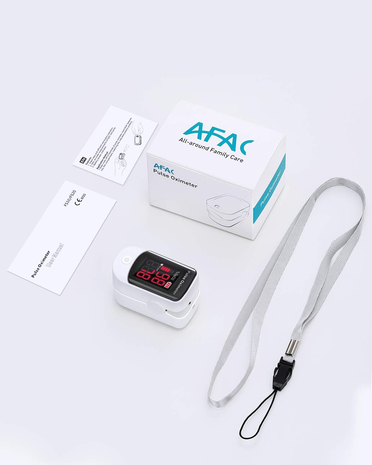 Oxymetre de Doigt, Oxymètre de Pouls Portable Professionnel pour les Mesures de la Fréquence Cardiaque (PR) et de la Saturation en Oxygène (SpO2), Lecture Instantanée
