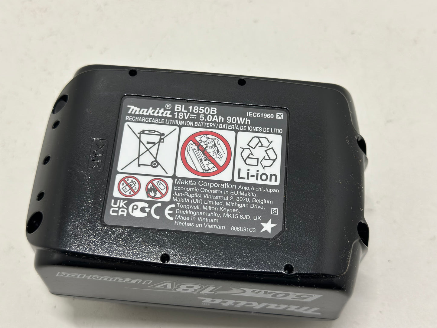 Batterie pour outil sans fil 18V Li-Ion LXT 5,0 Ah avec indicateur de charge - MAKITA BL1850B