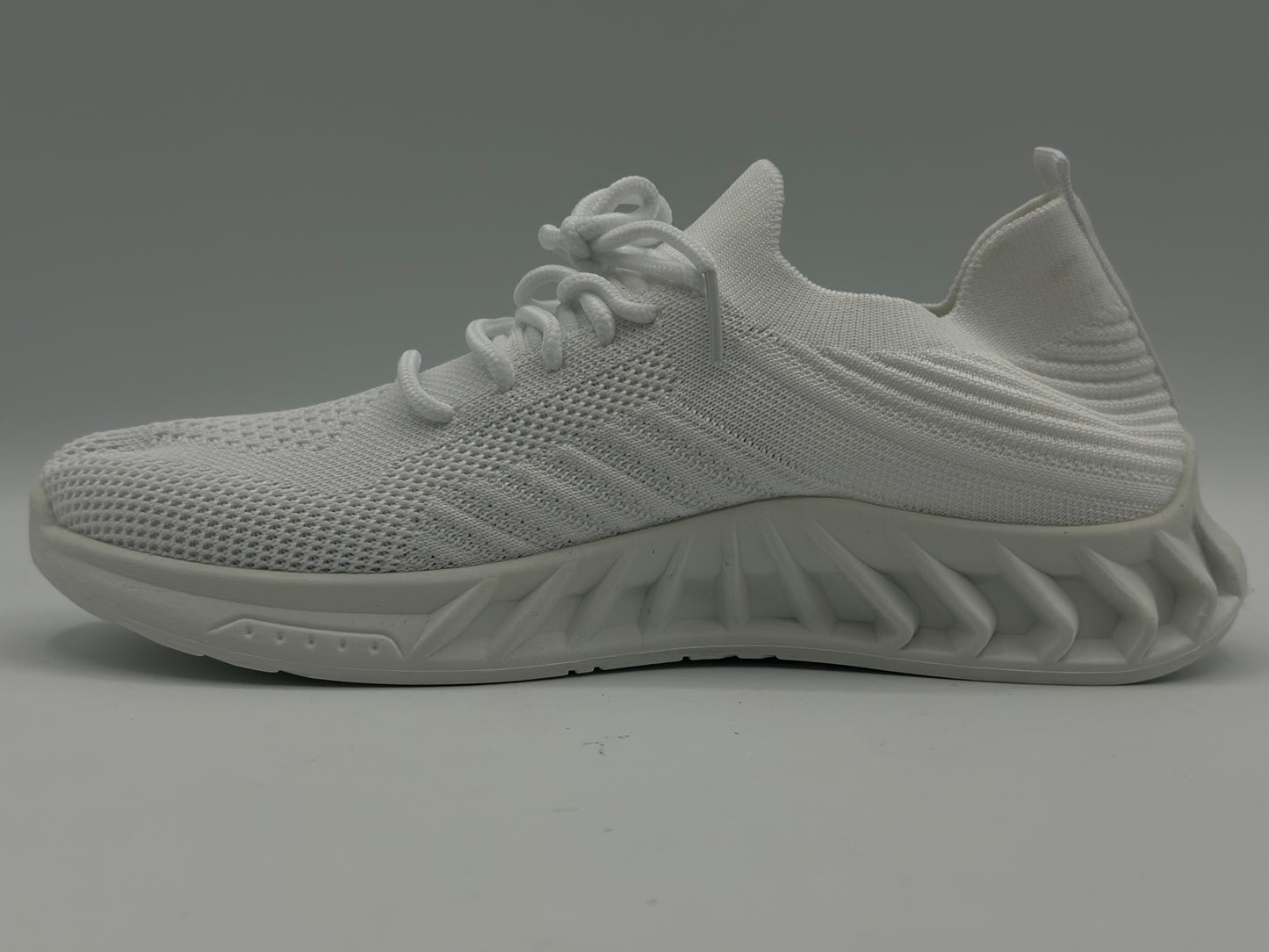 Semelles intérieures en dentelle pour homme - Maille souple - Couleur tendance - Chaussures de sport décontractées respirantes et solides - Pour la course à pied, blanc, 40