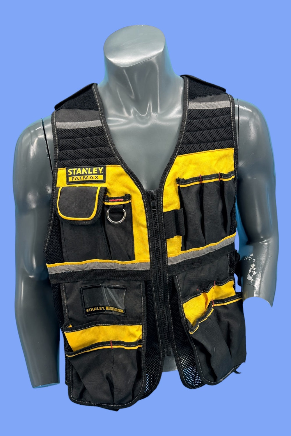 Stanley Fmst1 Veste Porte-Outils Gamme Fatmax - Nombreuses Poches - Bretelles Ajustables - Bandes Réfléchissantes -Doublure en Maille, XL, Jaune/Noir Multicolore