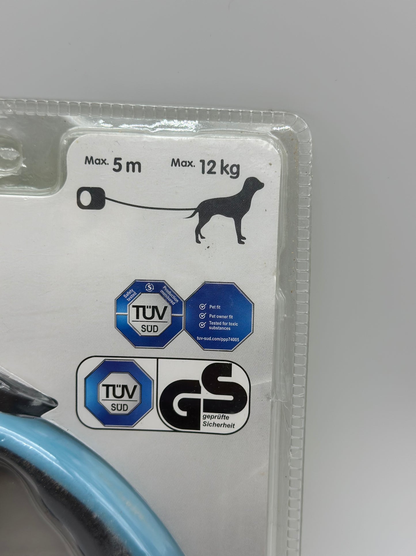 Zoofari Elropet Laisse rétractable pour chien avec enrouleur d'arrêt et bouton de verrouillage Bleu 5 m