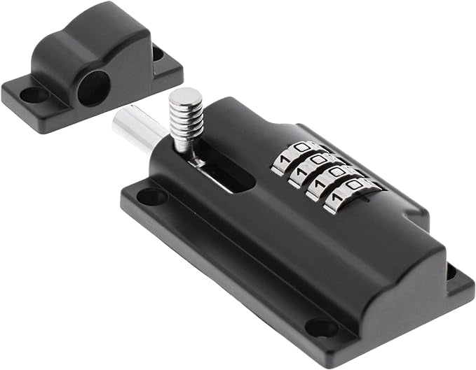 Verrou mécanique, Pêne rond, Targette pour porte affleurante, Dispositif de sécurité galvanisé pour cadenas, Ne craint pas la météo, RS 110 C SB, 112 x 50 mm
