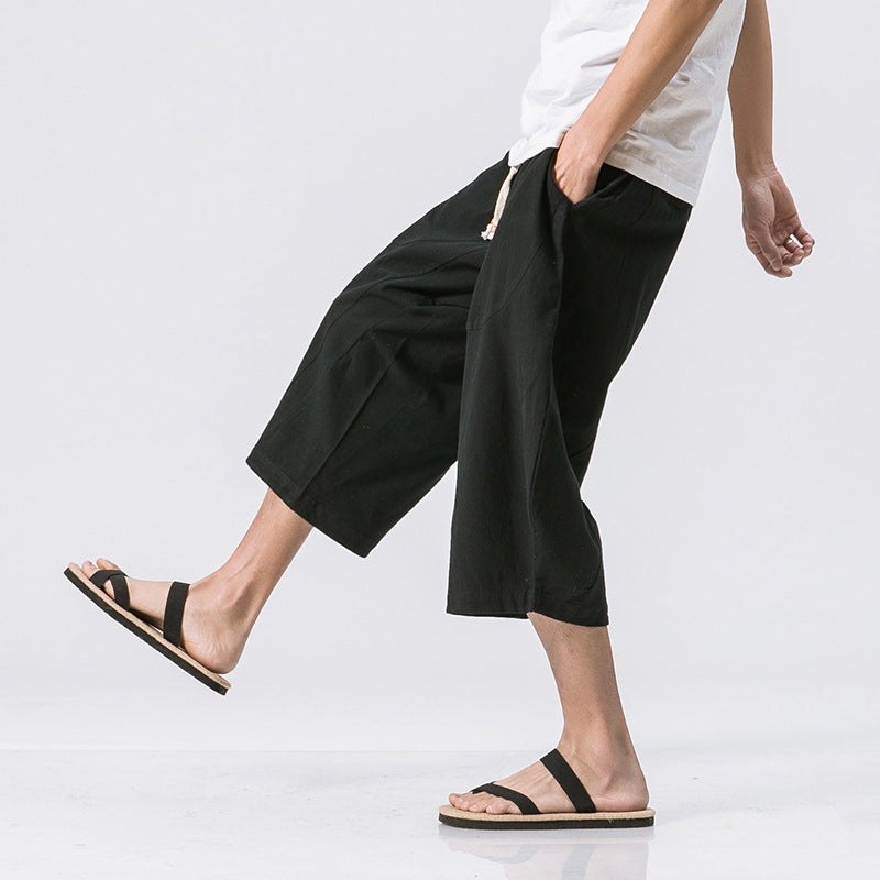 Pantalon Harem "Zen-Flow" – Style Chinois en Coton & Lin, Coupe Large & Relax