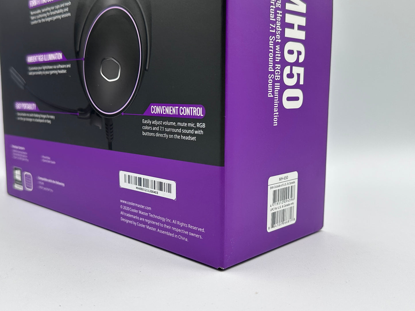 Casque de jeu Cooler Master RGB avec son surround virtuel 7.1 - Multiplateforme compatible avec les haut-parleurs audio en néodyme de 50 mm, un micro à flèche ultra-transparent et un cadre portable - USB de type A, noir