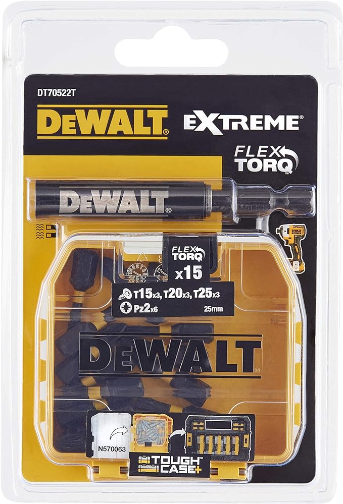DEWALT Petite Boîte d'embouts Impact Torsion - PZ2 x6, T15 x3, T20 x3, T25 x3 - Pour Perceuse-Visseu