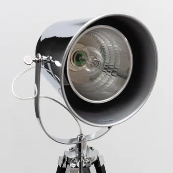 Lampadaire Haru, bois, argent, H.140.0 cm, E27 neuve