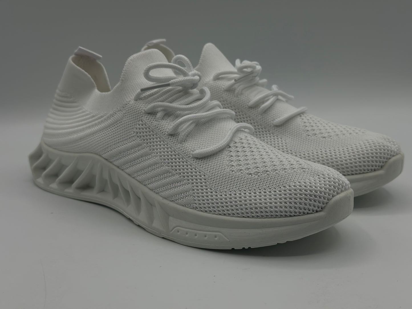 Semelles intérieures en dentelle pour homme - Maille souple - Couleur tendance - Chaussures de sport décontractées respirantes et solides - Pour la course à pied, blanc, 40