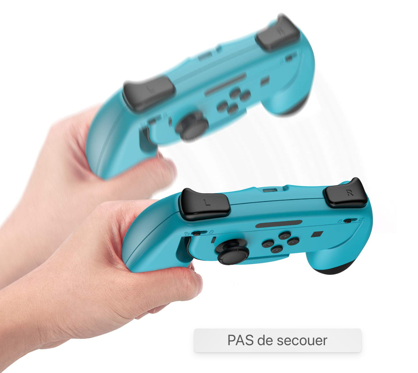 Support de poignée Compatible avec Nintendo Switch/OLED Joy Con Controller XL Large Hand Grip Holder Accessories avec Joystick Protection Caps, Rouge-Bleu