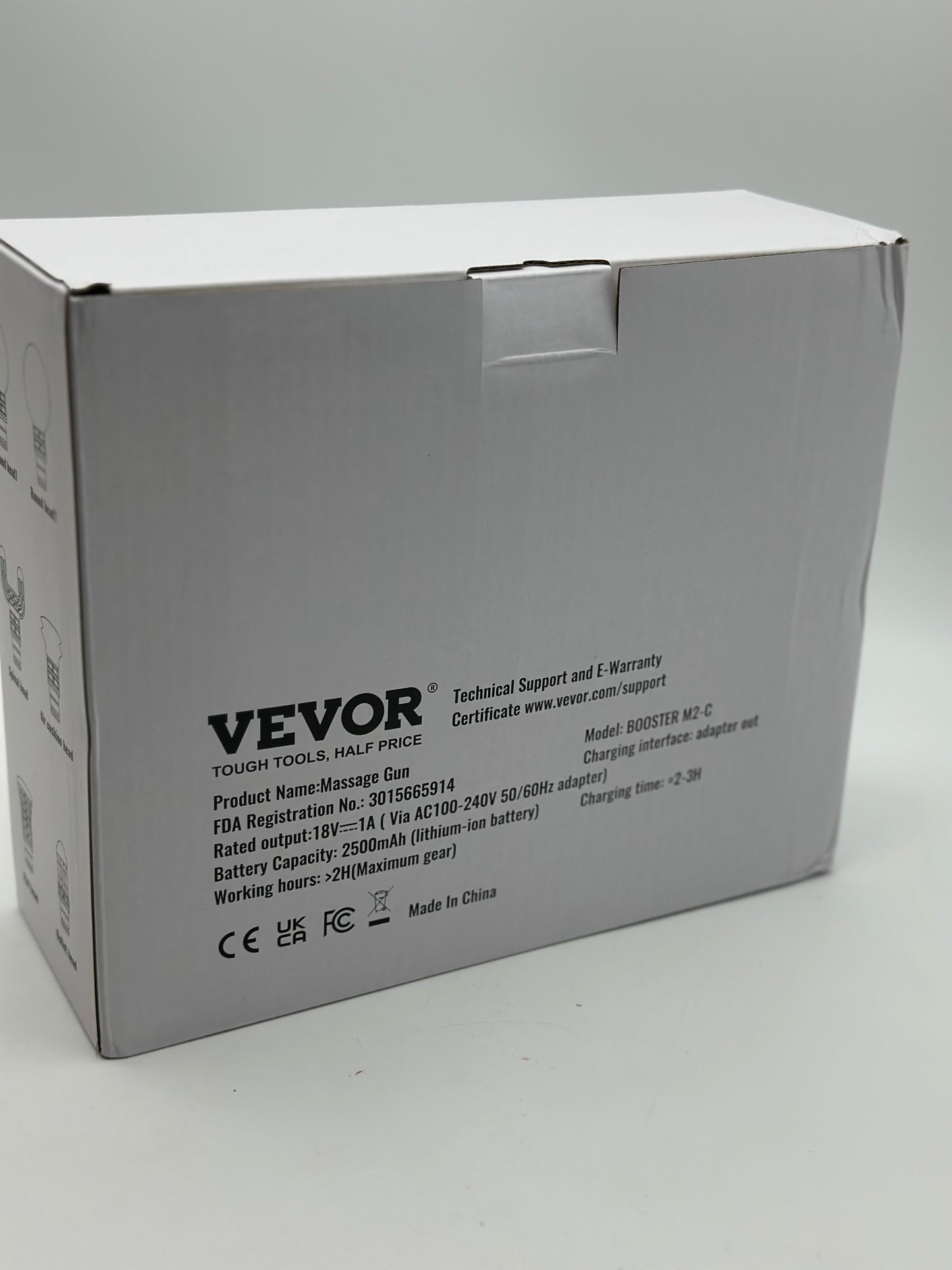 VEVOR Pistolet de massage tissus profonds masseur muscle à percussion 6 têtes