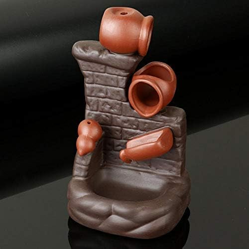 Porte-encens Citrouille Marron, Porte-encens en céramique avec 20 cônes d'encens à refoulement, refoulement d'encens pour brûleur d'encens à refoulement