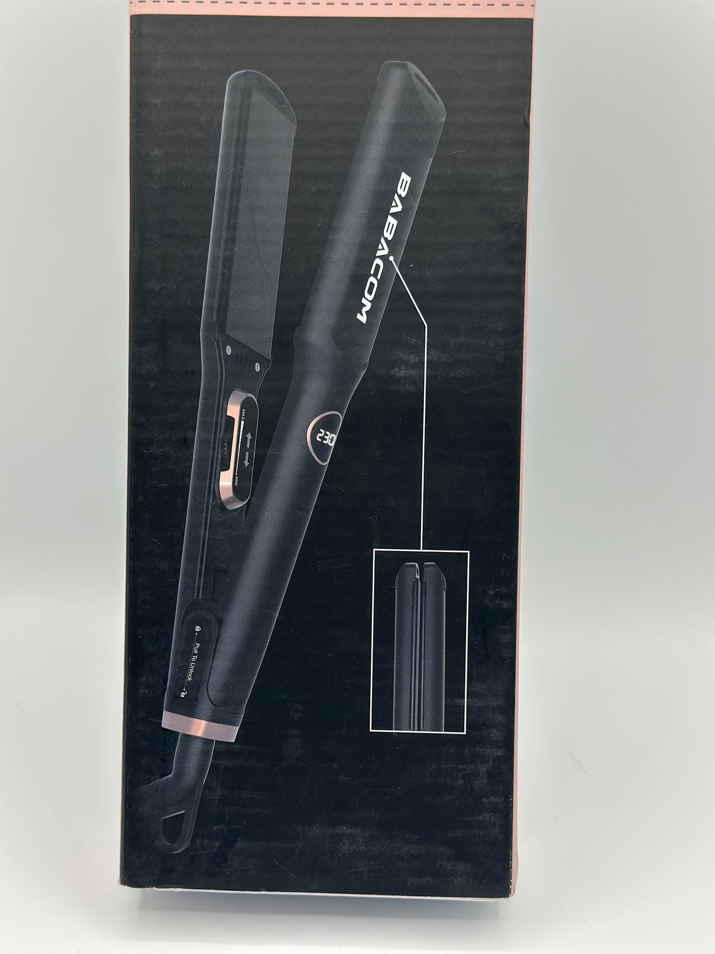 Lisseur Cheveux, Fer a Lisser 1.5" Large Plate Température Librement Réglable 130℃-230℃ avec Digital LCD, 3D Titanium Plaques A74