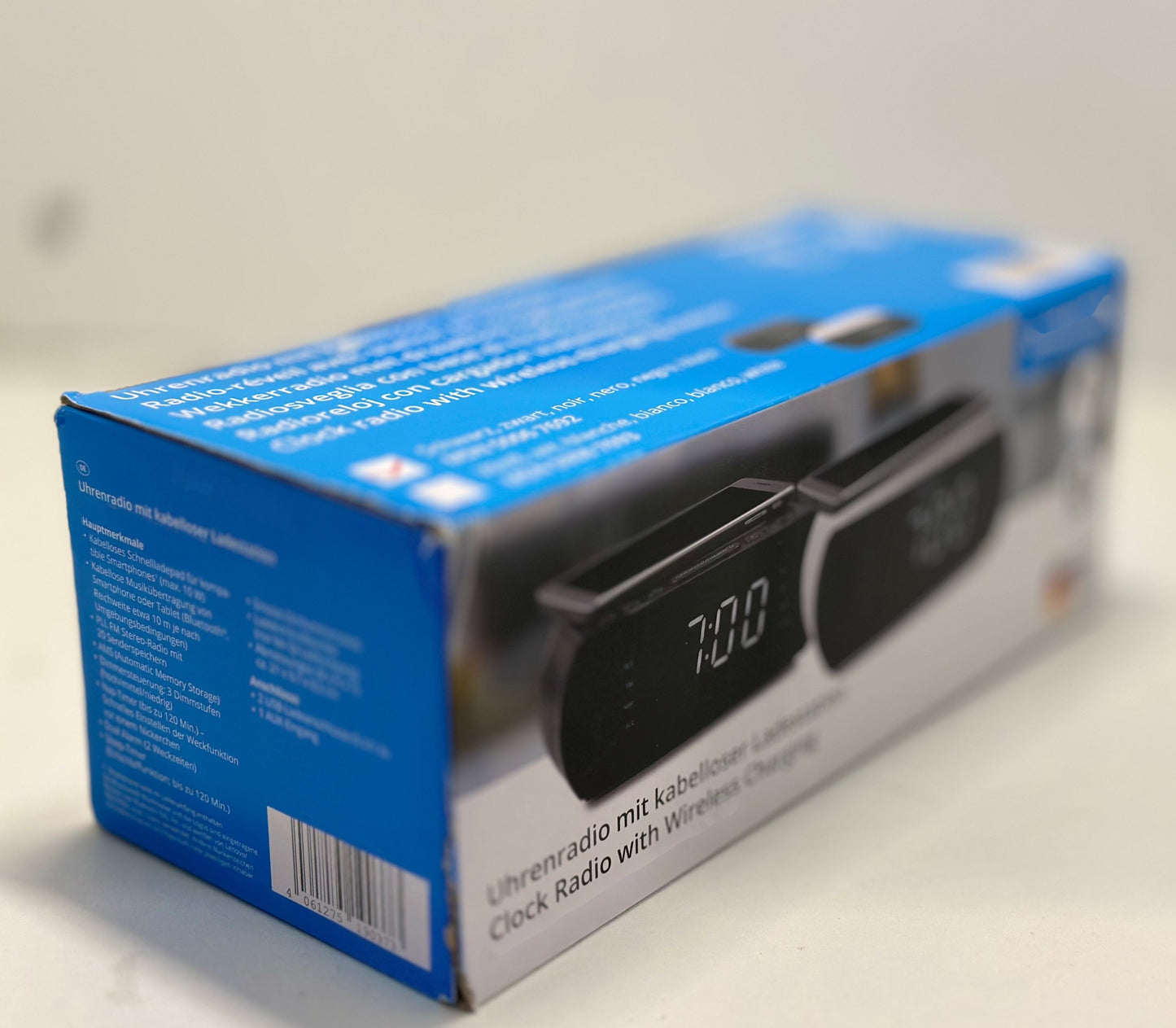 Radio-réveil avec Station de Charge sans Fil, Qi Pad de Charge Rapide iPhone Samsung, Bluetooth