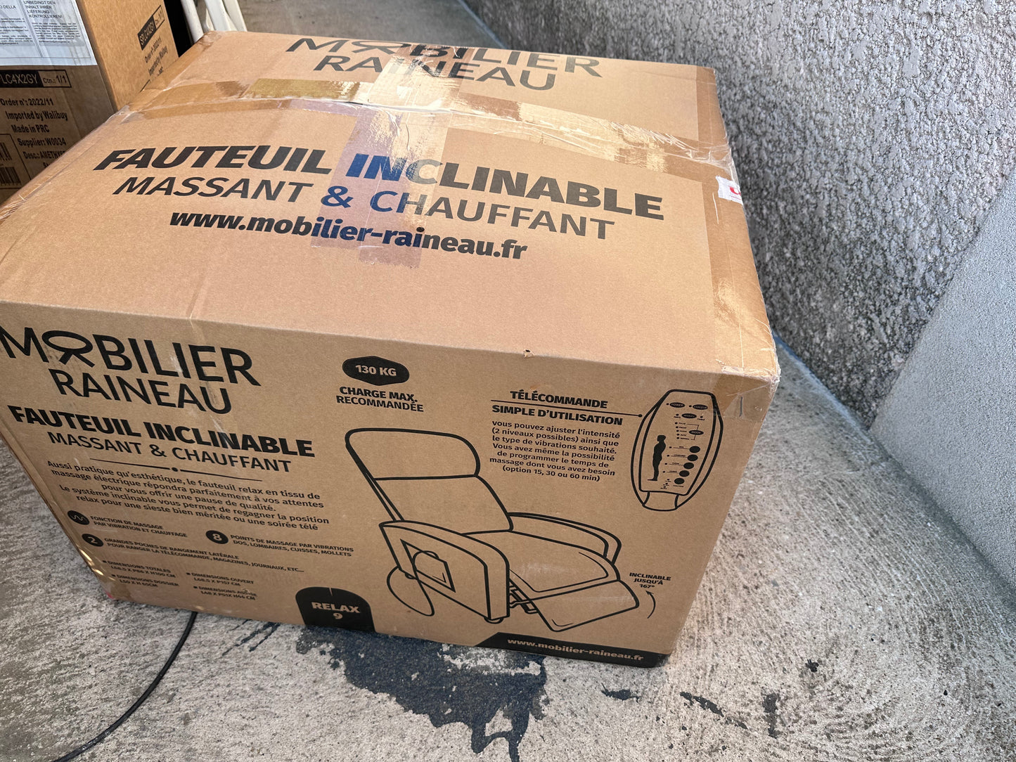 MOBILIER RAINEAU Fauteuil inclinable massant et chauffant RELAX9 - Gris garantie