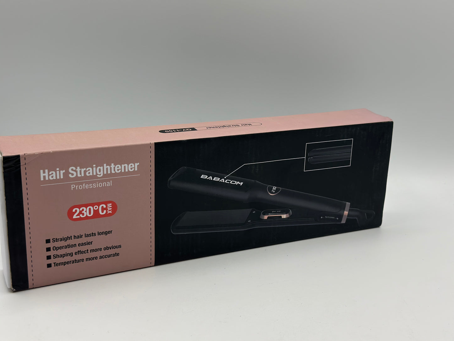 Lisseur Cheveux, Fer a Lisser 1.5" Large Plate Température Librement Réglable 130℃-230℃ avec Digital LCD, 3D Titanium Plaques A74