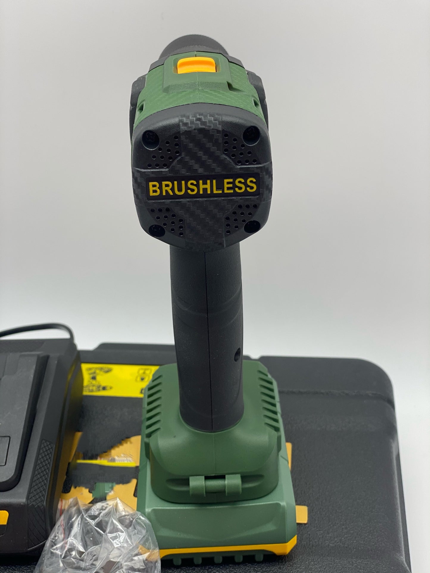 TECCPO Perceuse Visseuse sans Fil Brushless, 45Nm, Chargeur Rapide, 1 Batterie 2000mAh, 2 vitesses