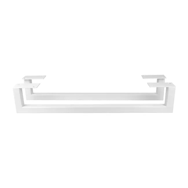 Pied de meuble en u SPACEO à visser, H.8 P.45 cm acier mat blanc