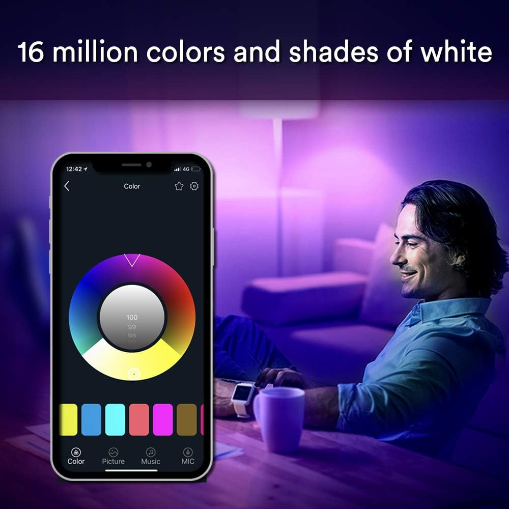 Ampoule Connectee E27,iLintek Ampoule LED Intelligente 13W (100 W équivalentes),G95 Bluetooth Lumiere de Controle,Couleur RGB+ Blanc Dimmable(2700K-6000K),Compatible avec Alexa,Google Home,IFTTT,2PCS