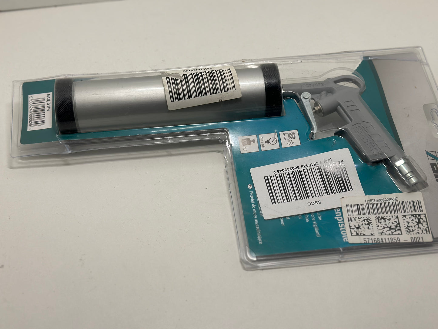 Pistolet à calfeutrer, pneumatique Blanc/Gris