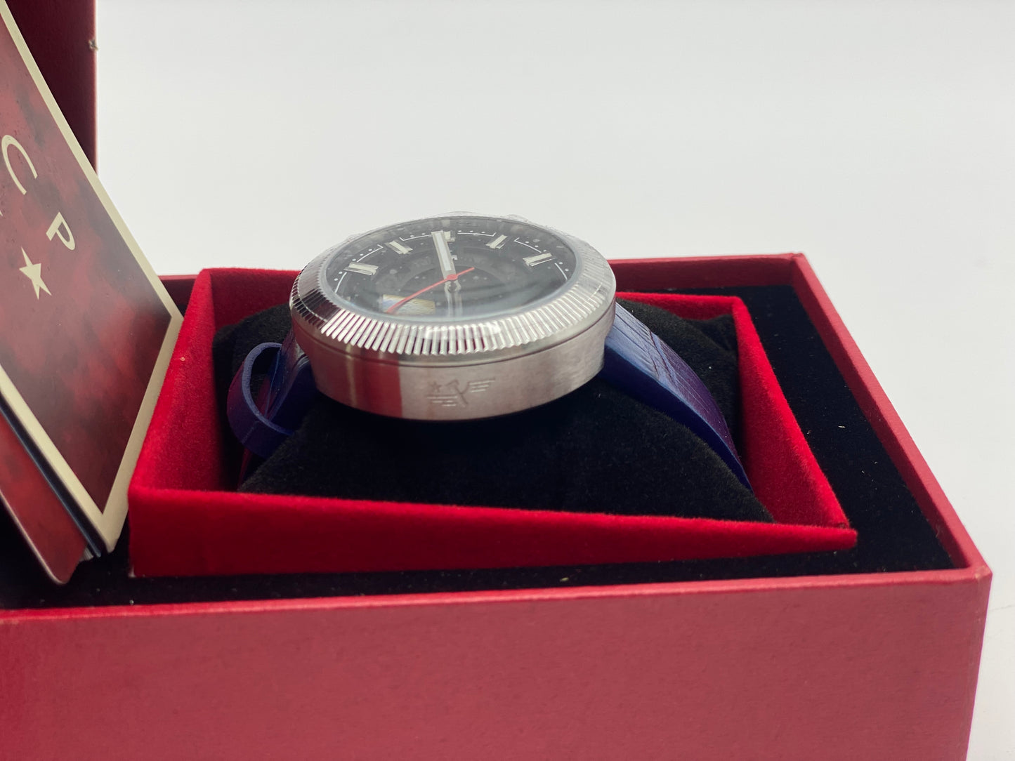 CCCP Monino CP-7025-01 Montre pour homme avec bracelet en cuir véritable Bleu