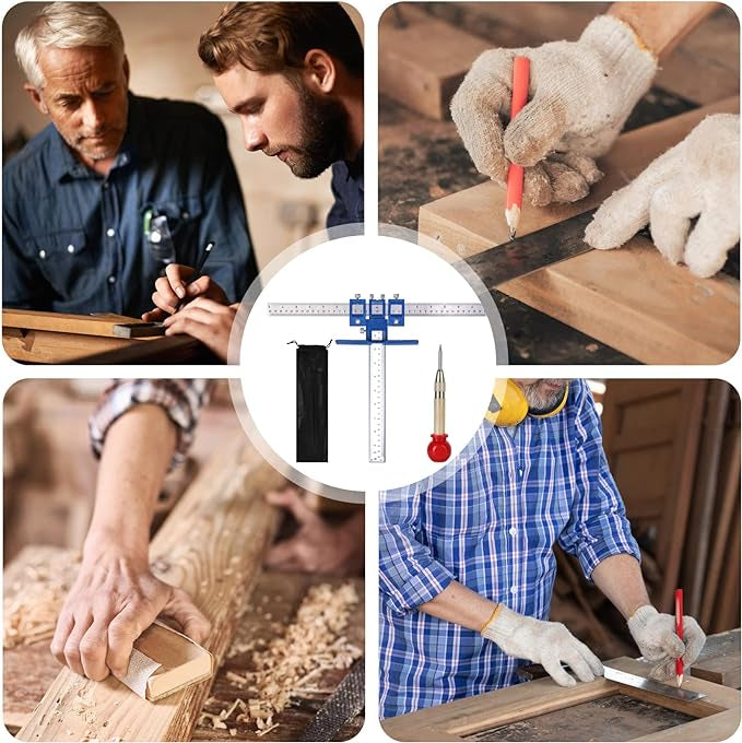 Gabarit Poignée de porte de cuisine réglable avec localisateurs de forets en métal neuf