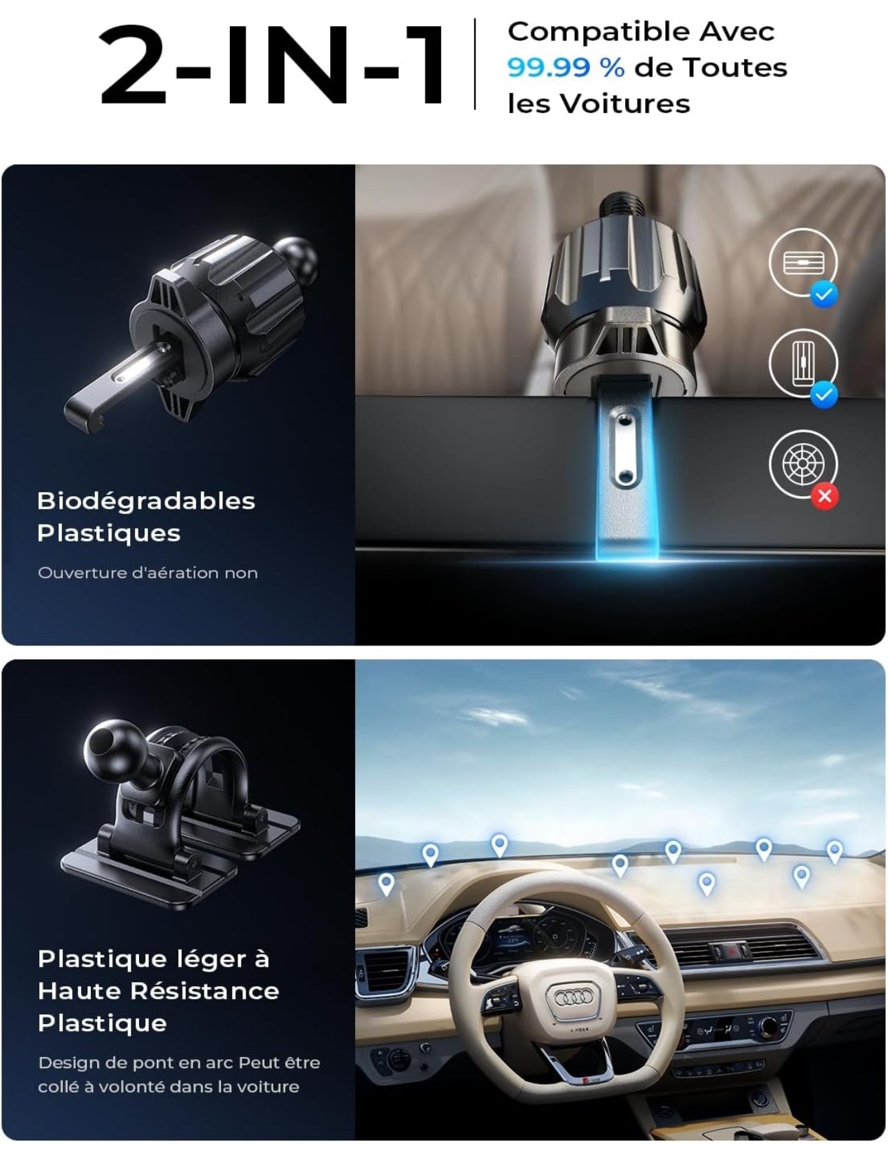 Chargeur sans fils 15W Support Telephone Voiture Induction, Chargeur Magsafe Voiture Rotation à 360°/Puce Intelligente Téléphone Voiture Magnétique Chargeur sans Fil Voiture pour iPhone 15 14 13 Pro Max Samsung
