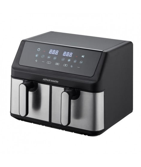 FRITEUSE SANS HUILE - ARTHUR MARTIN - AIRFRYER - 2 CUVES DE 4,5L - 2000W - AFFICHAGE LED