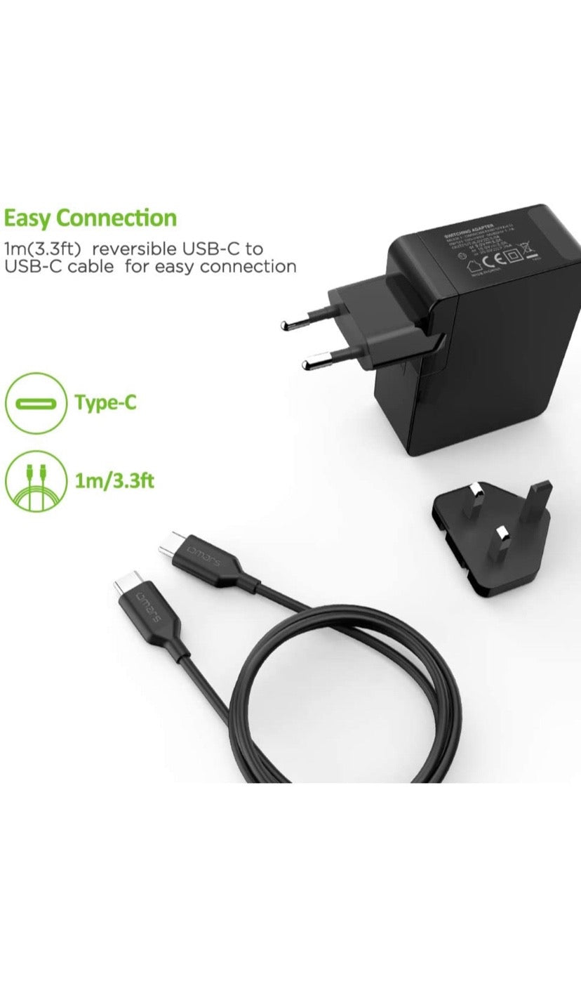 Chargeur mural ultra rapide grâce à ses 60watt et USB C, prise EU/UK neuf
