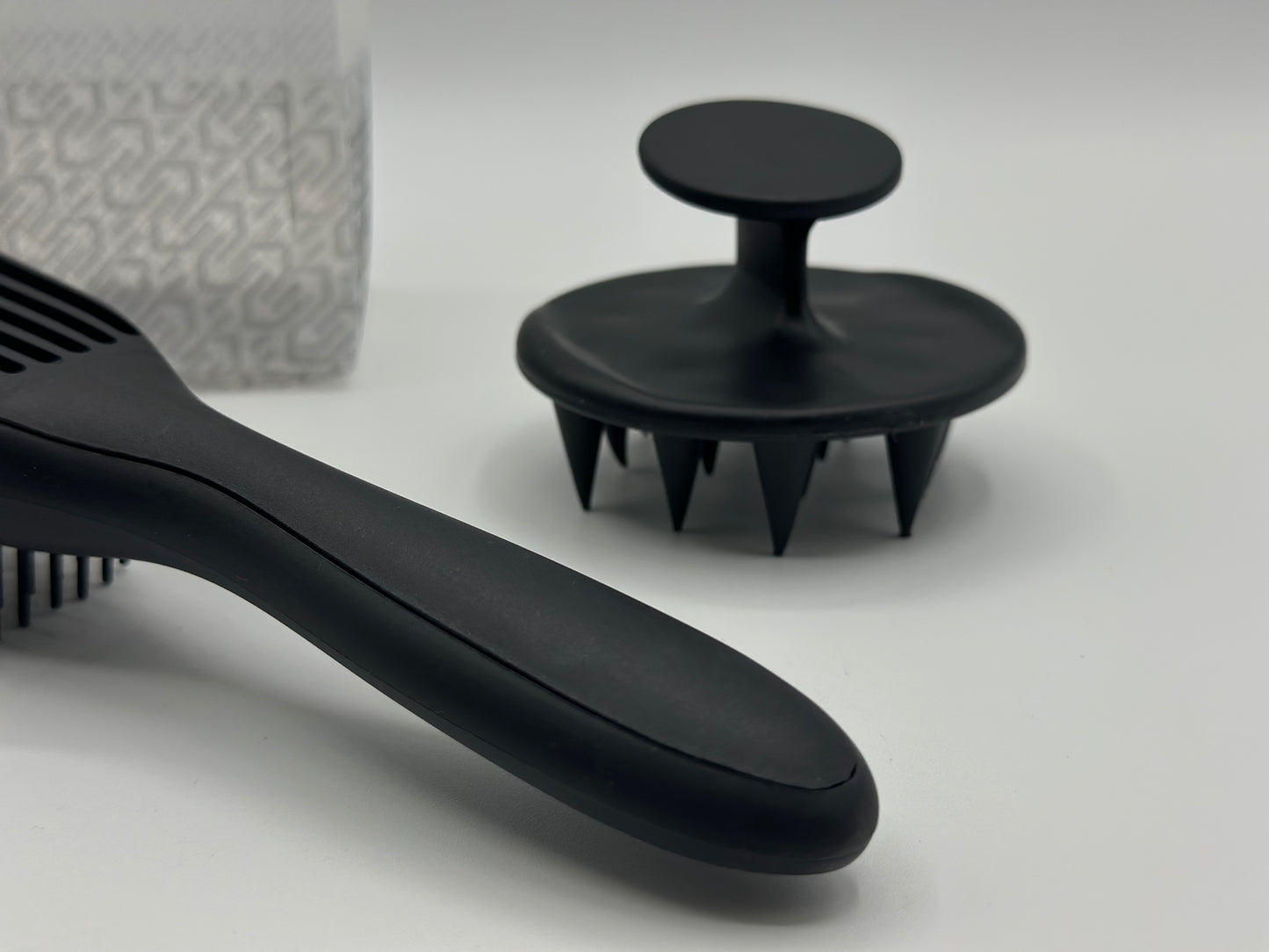 Kits 3 pièces peigne noir à huit griffes peigne en silicone souple pour cheveux bouclés secs et humides