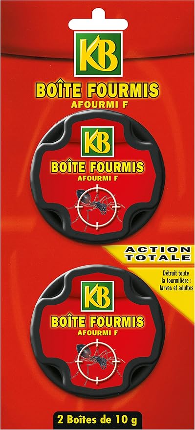 KB KFOUB2 - Anti-Fourmis Boîtes Appâts x2 - Matière active à base de plante - Elimine radicalement et durablement les fourmilières et fourmis noires - Pour intérieur et extérieur - Fabriqué en France
