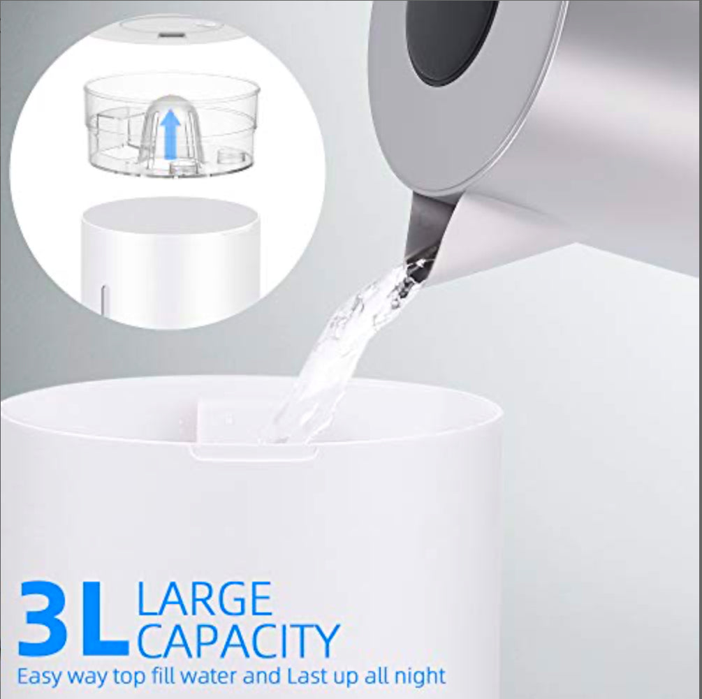 Humidificateur d’Air Bébé Maison Chambre 3L Humidificateur Ultrasonique Silencieux ELEHOT