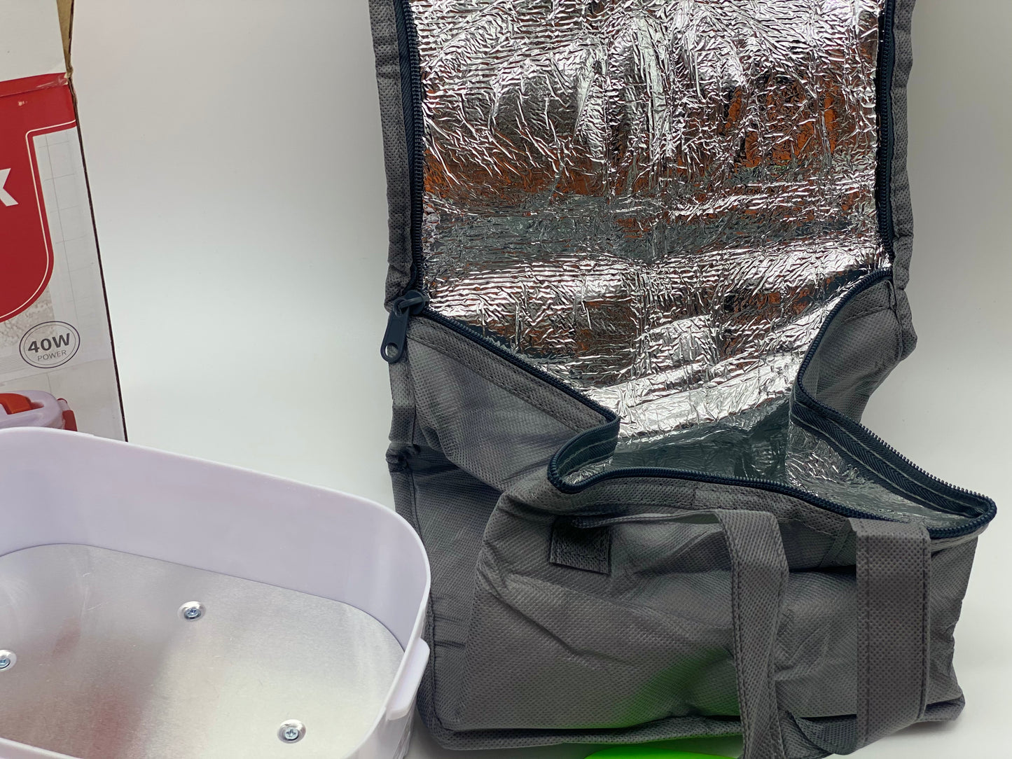 Boîte Chauffante Lunch Box 1.5L Électrique Boîte à Lunch Thermique 12V 24V 220V 40W 3 en 1 Boîte Alimentaires Boîte Repas revêtement en Isolation en Acier Inoxydable Boîtes-Repas