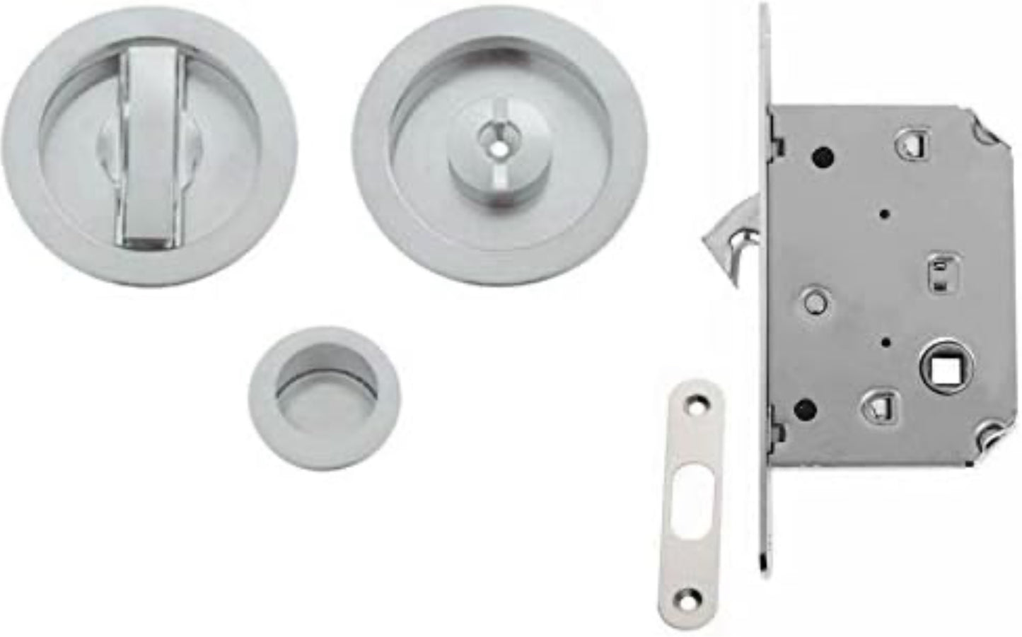 VI.TEL. E0262 N 51 Kit avec serrure pour portes coulissantes Chrome satiné