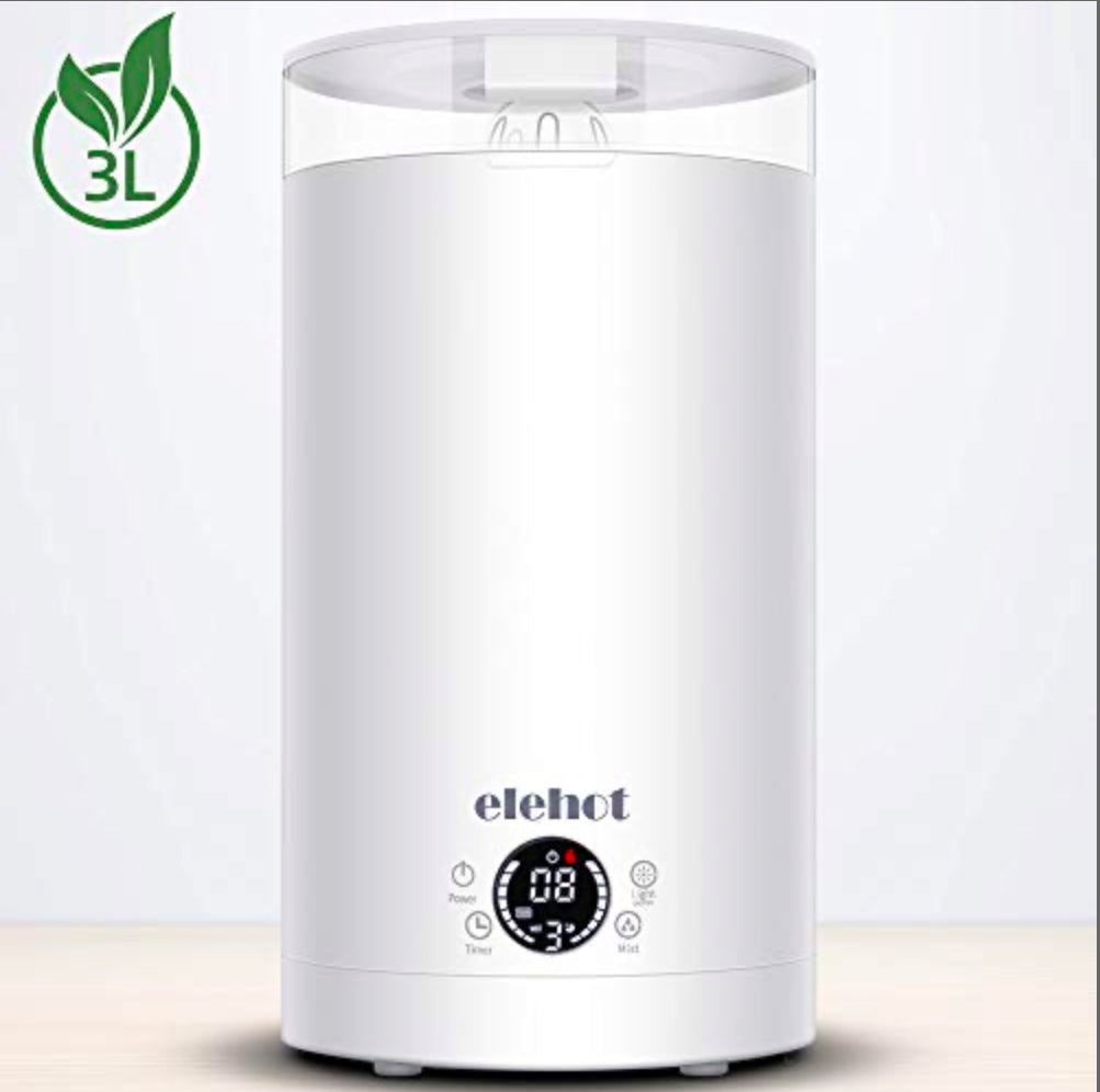 Humidificateur d’Air Bébé Maison Chambre 3L Humidificateur Ultrasonique Silencieux ELEHOT