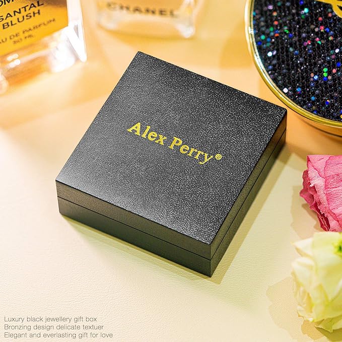 Alex Perry 6mm/8mm clous d'oreilles en Cristal pour Femmes, Boucles d'oreilles en Cristal de la Série World Fantastic, Cadeaux pour la Fête des Mères, Cadeaux d'anniversaire, avec boîte à bijoux