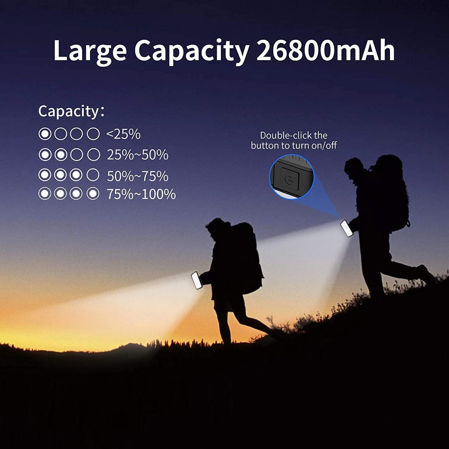 Batterie Externe Solaire 26800mAh,Chargeur Solaire avec 3 Outputs Batterie Externe avec Lampe de Poche Wireless Chargeur Portable pour Camping Outdoor Compatible avec Phone, Android
