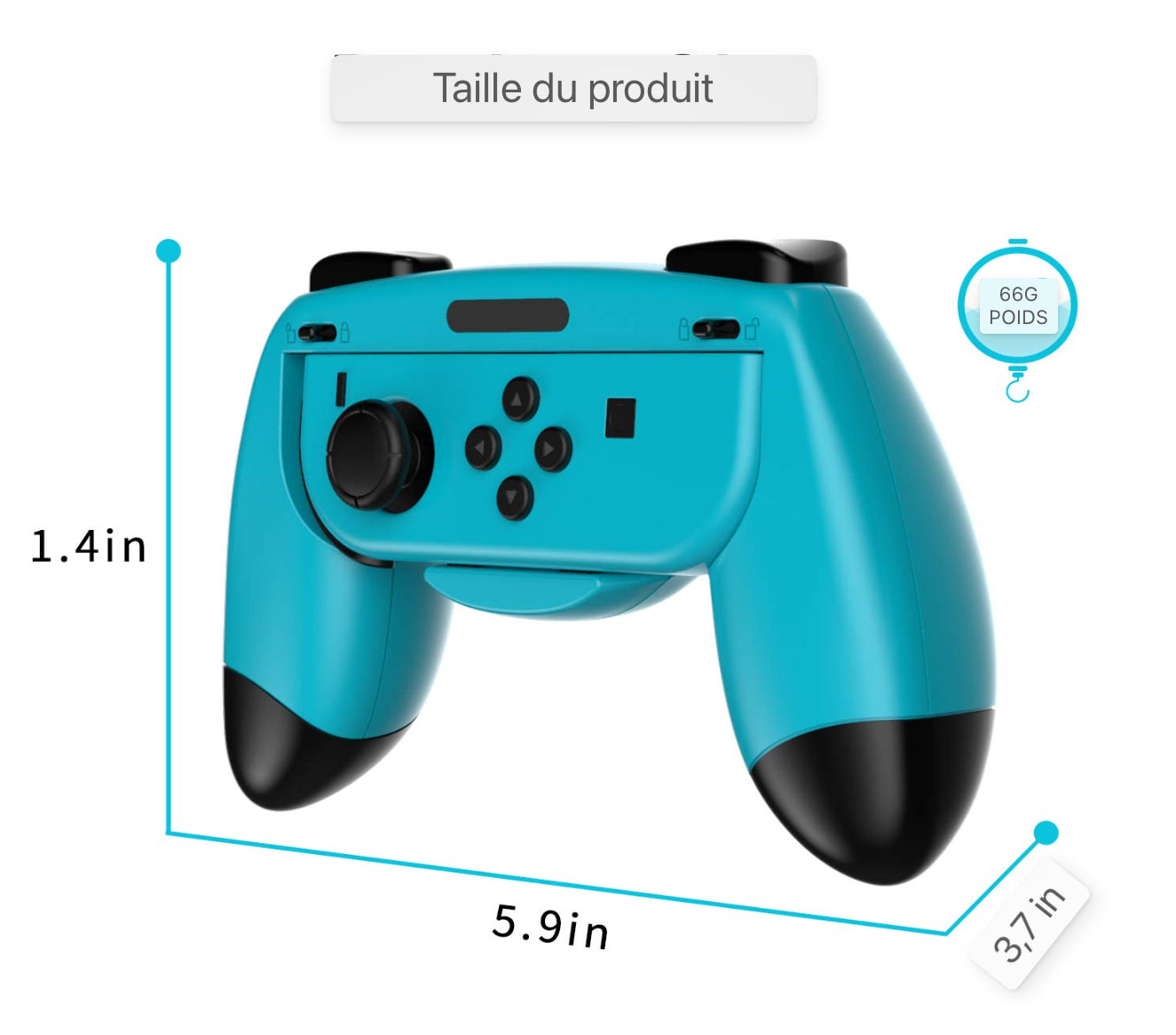 Support de poignée Compatible avec Nintendo Switch/OLED Joy Con Controller XL Large Hand Grip Holder Accessories avec Joystick Protection Caps, Rouge-Bleu