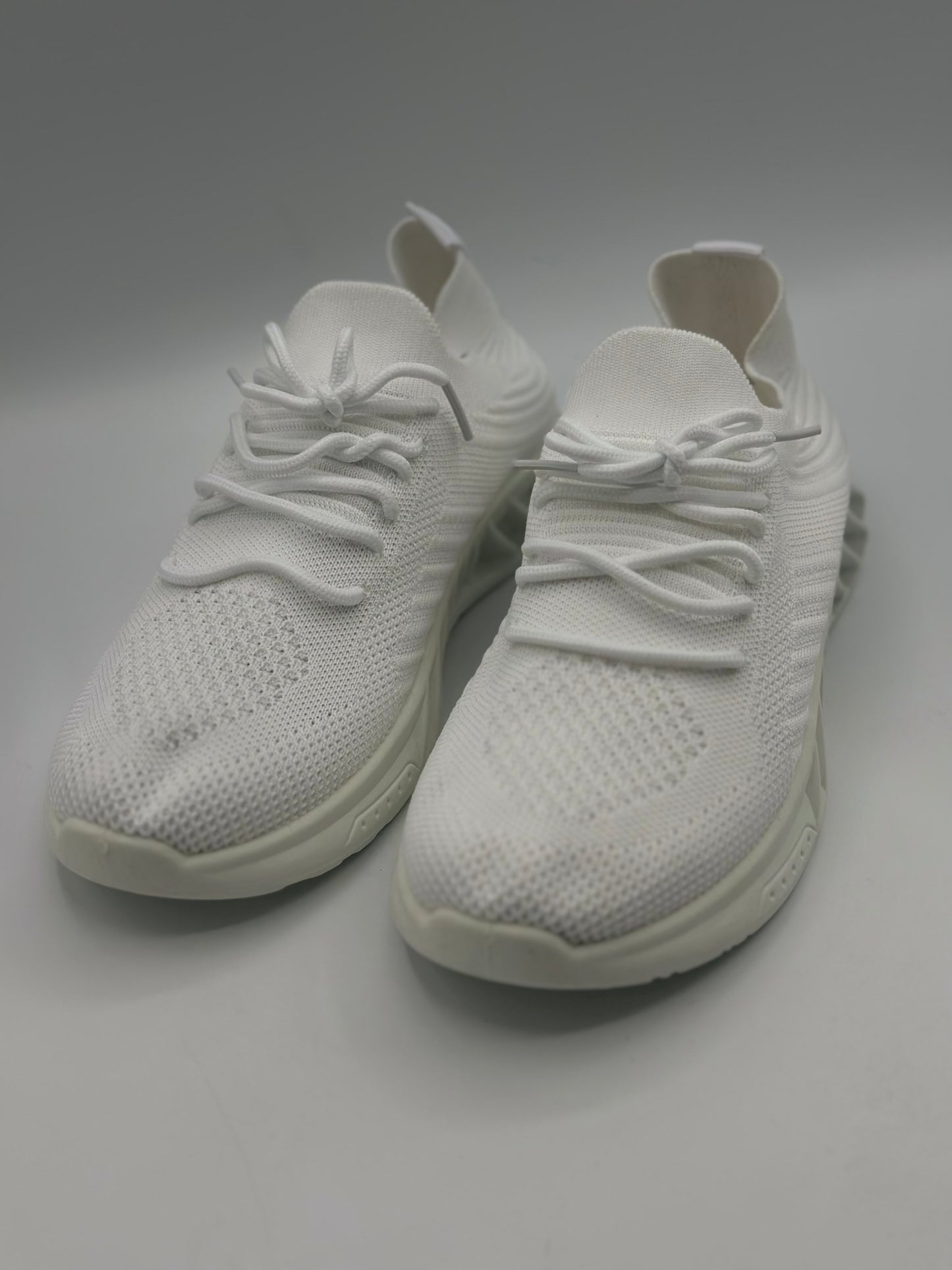 Semelles intérieures en dentelle pour homme - Maille souple - Couleur tendance - Chaussures de sport décontractées respirantes et solides - Pour la course à pied, blanc, 40
