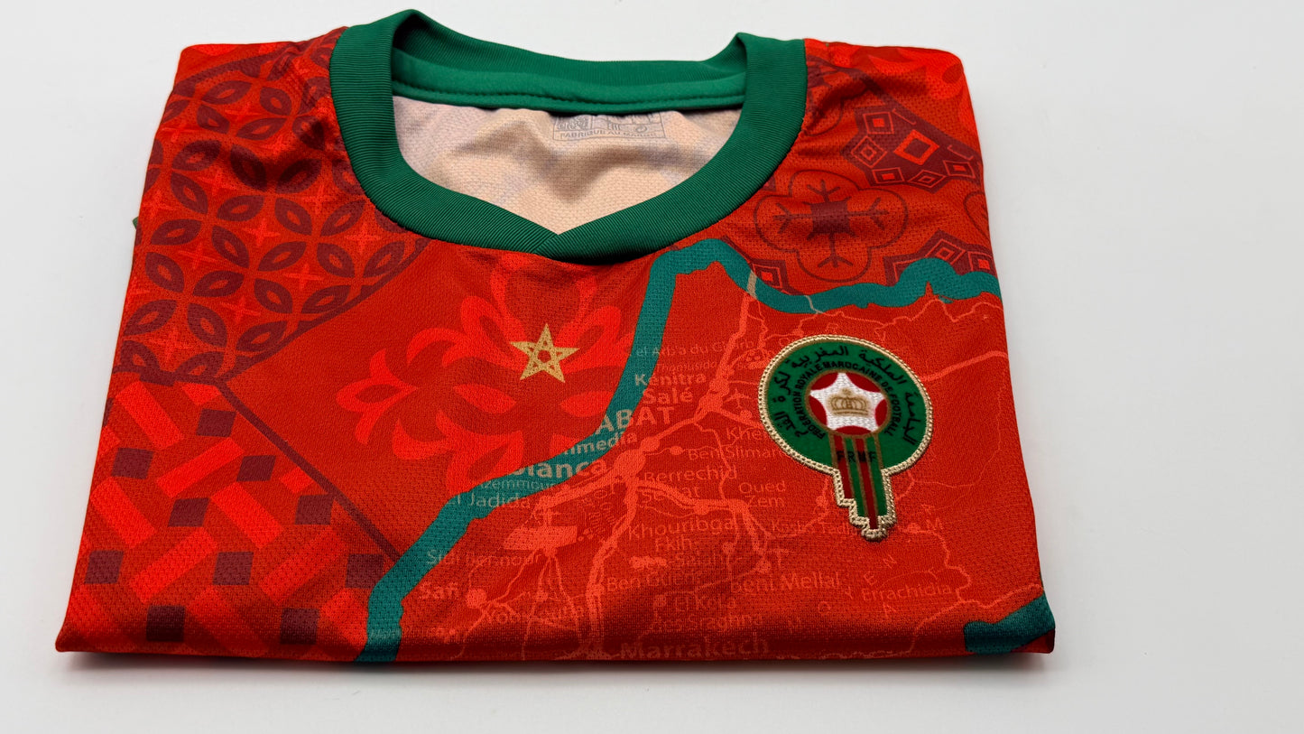 Maillot du Maroc rouge taille L ( taille petit (S) )