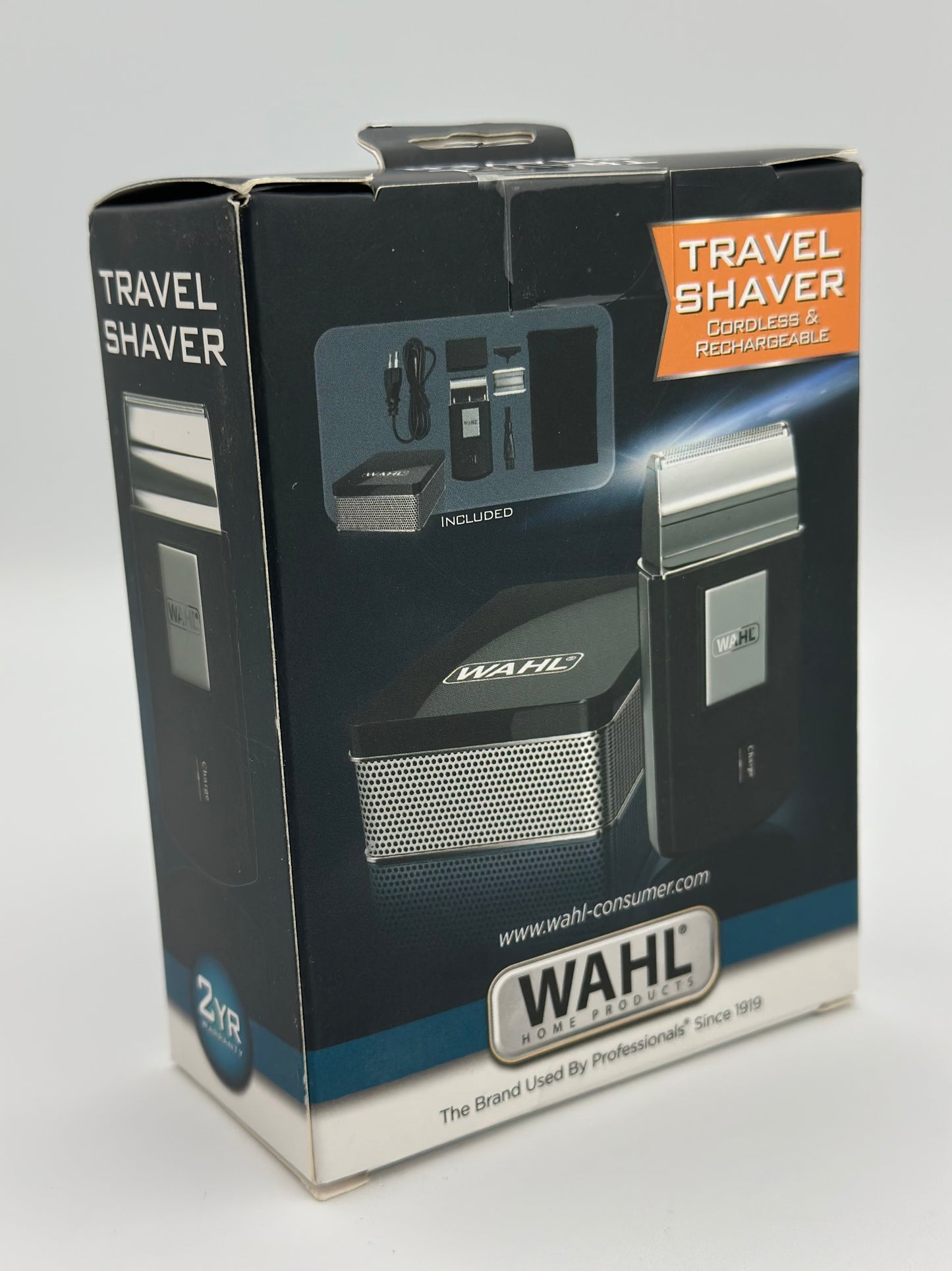 Wahl Rasoir de voyage de poche, compact et rechargeable, rasoir à barbe, rasoir électrique pour homme, feuilles flexibles, coupe rapprochée, petits rasoirs pour les voyages, noir