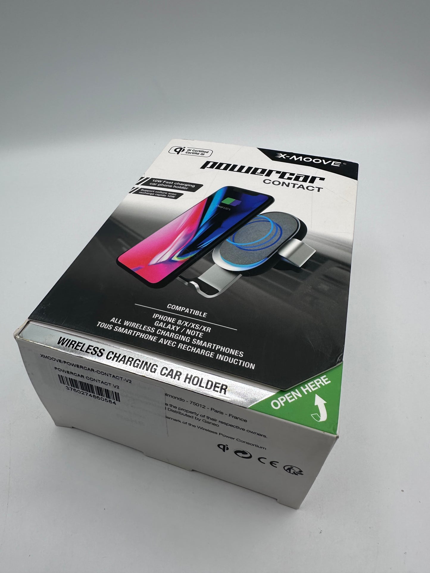 Xmoove - Support Voiture avec Charge sans Fil Rapide Qi - 10W - POWERCAR Contact Inter