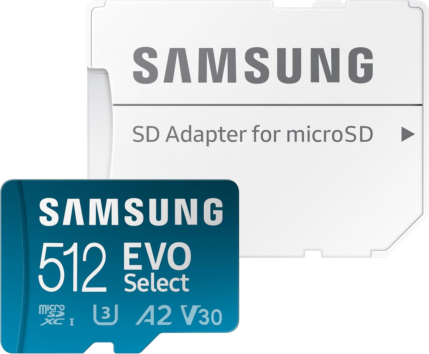 Samsung Evo Select Carte mémoire microSDXC UHS-I U3 130 Mo/s Full HD & 4K UHD avec Adaptateur SD (MB-ME512KA/EU) 512 Go
