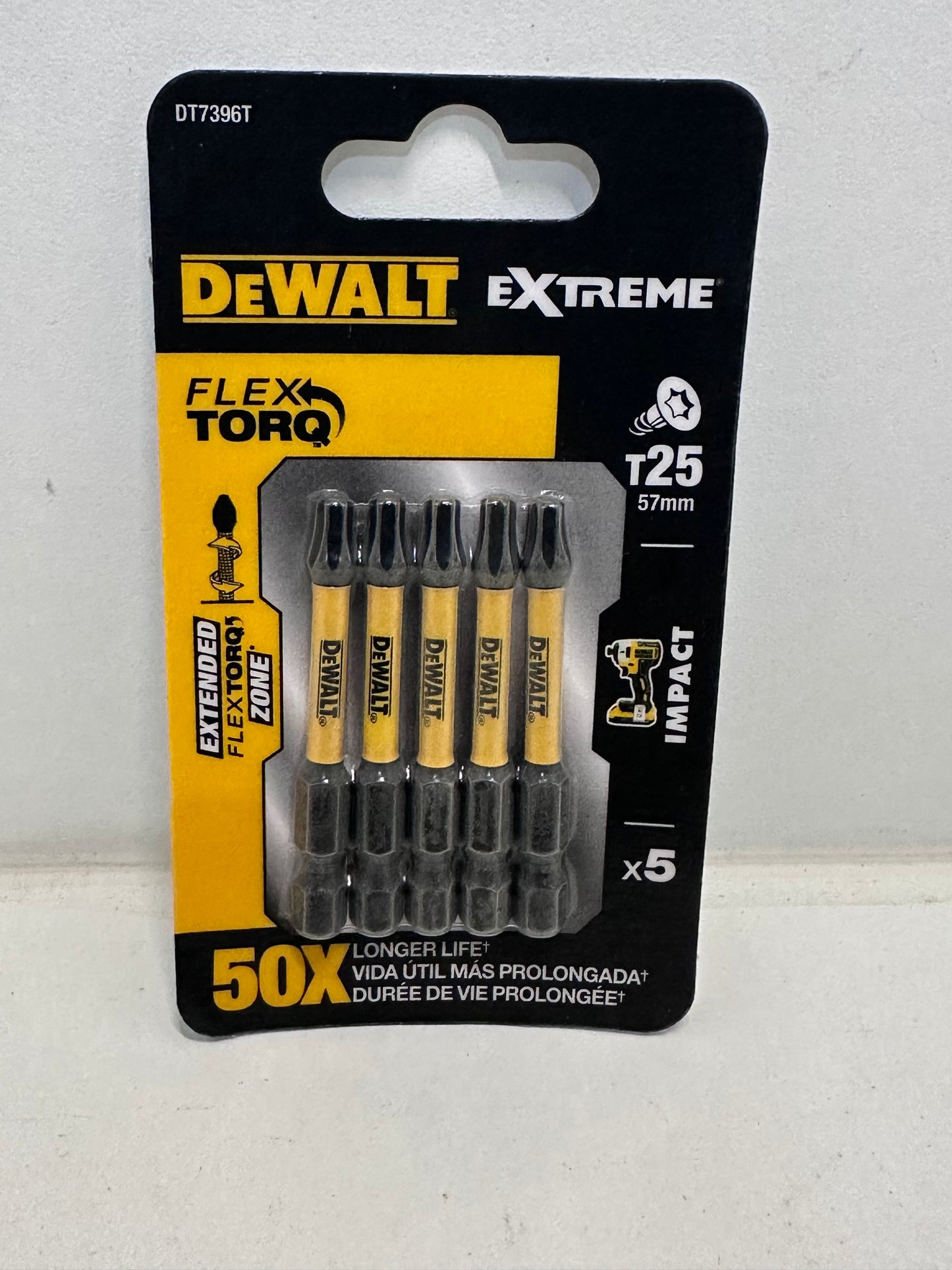 DEWALT - Lot de 5 Embouts de Vissage 57 mm T20 - DT7395T-QZ - Embouts Extreme FLEXTORQ - Pour Perceuse-Visseuse