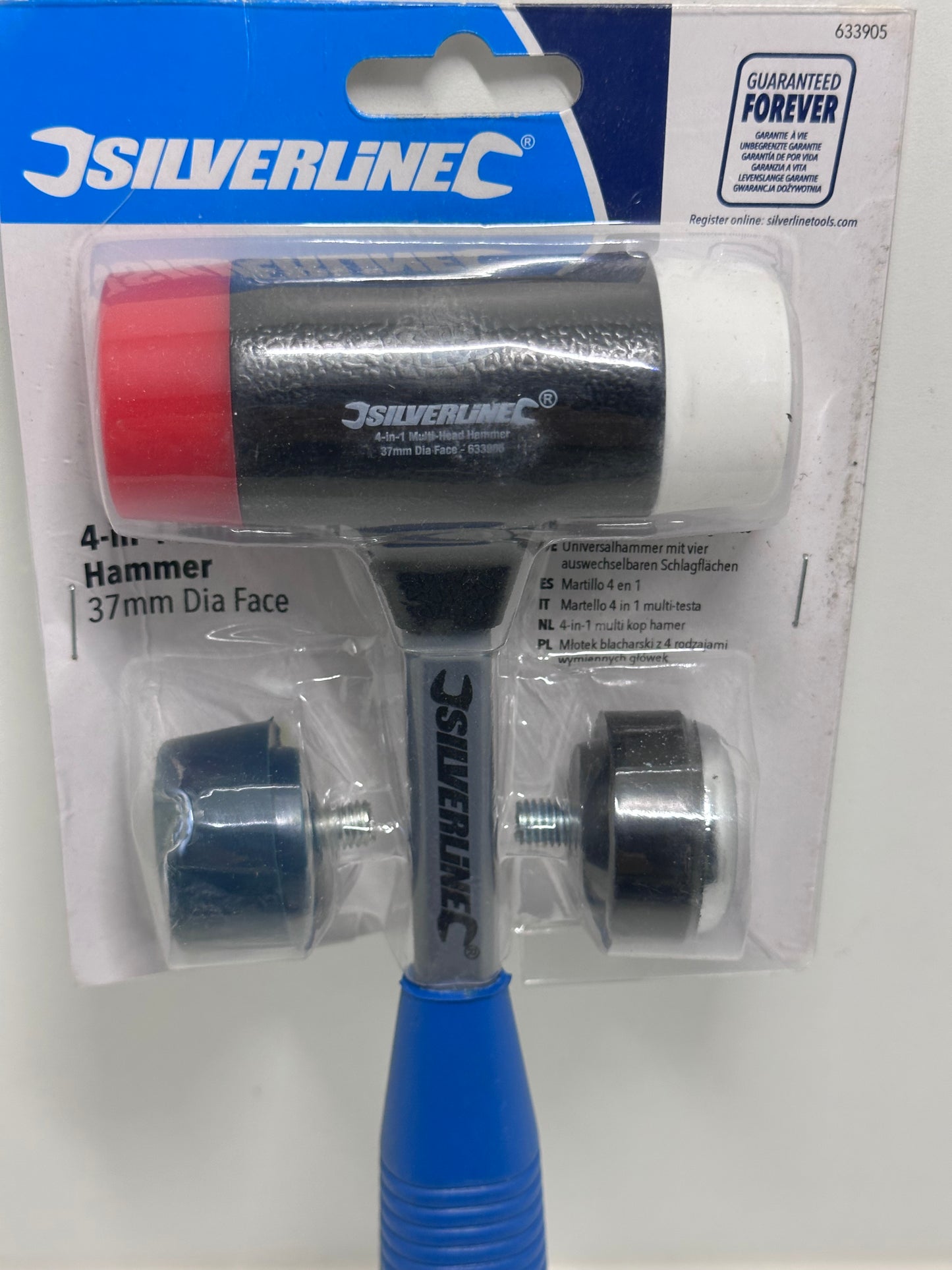 Silverline - Maillet à 4 têtes interchangeables en Acier allié ø Tête 37 mm Multicolore